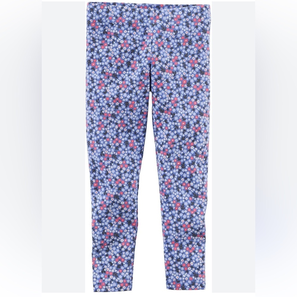 🍊5/$25 NWOT Carter's Blue Floral Kids Leggings size 12m